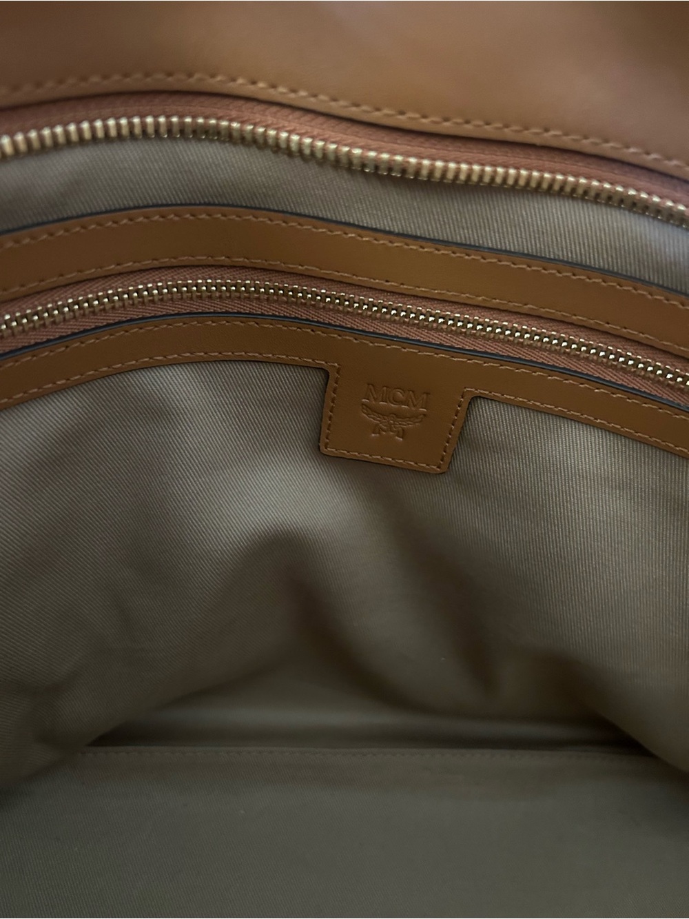 MCM Pink Monogram Tote with Brown Leather Trim - Picture 8 of 10